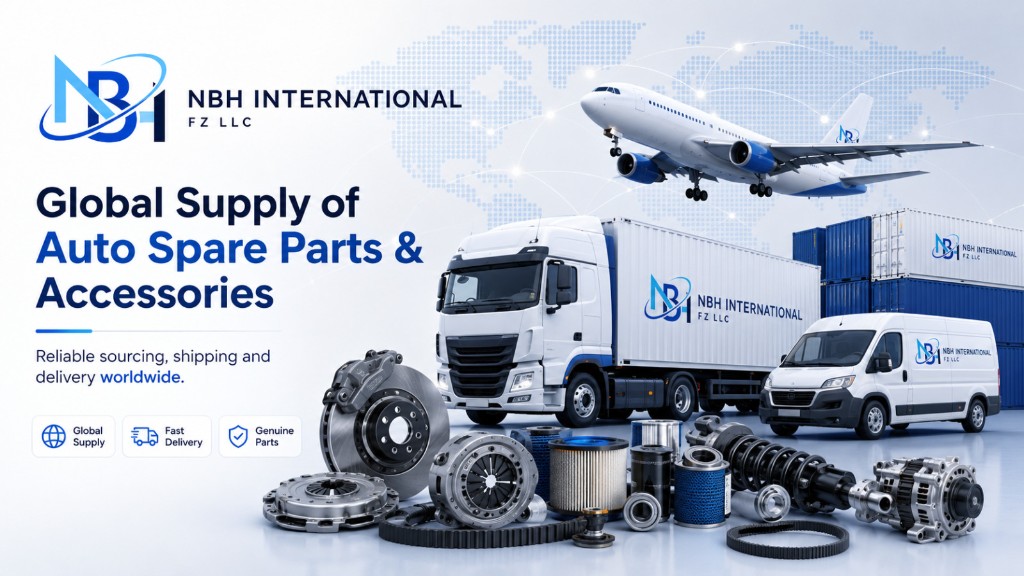 Global supply of auto spare parts and accessories banner